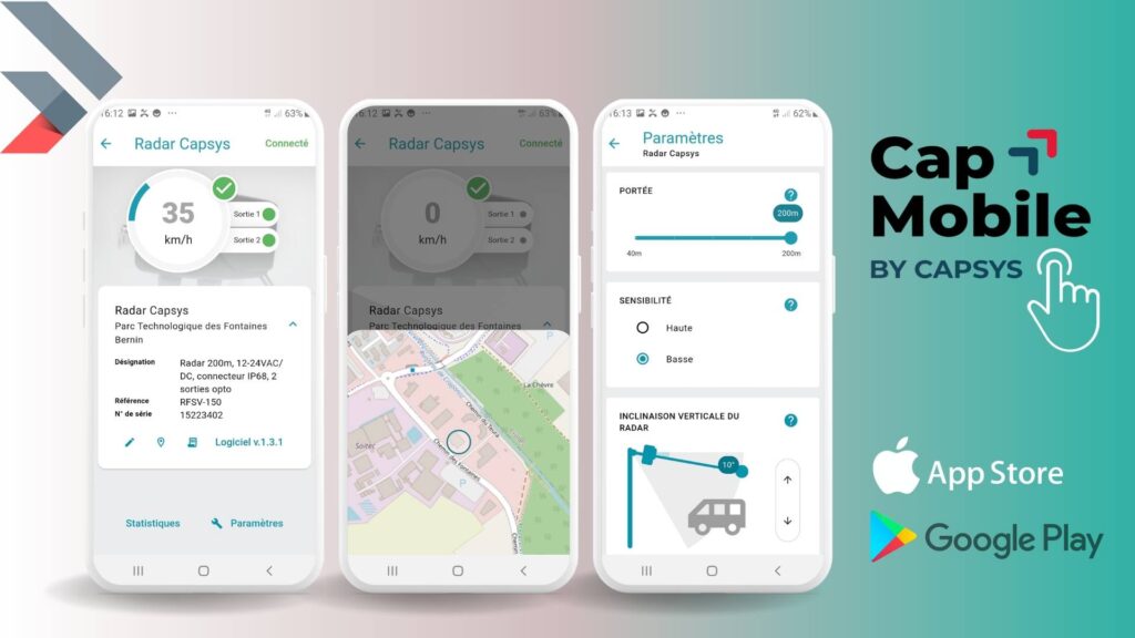 Appli Cap'Mobile pour tous les produits trafic radars et détecteurs magnétiques